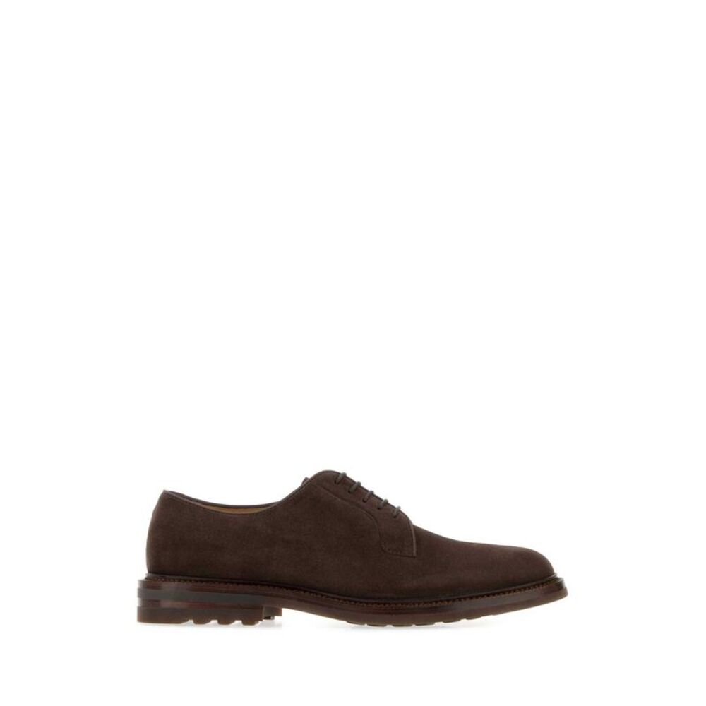 Brunello Cucinelli Men Chocolate Suede Lace-Up Shoes